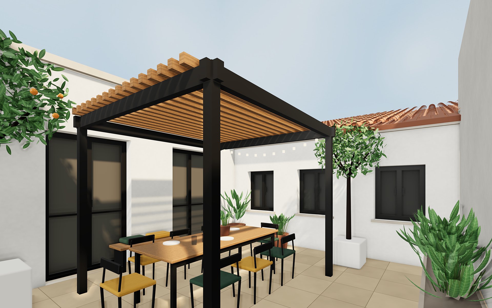 Render de la terraza común